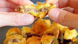 Baklavalık Yufkadan Kıymalı Pratik Börek