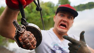 We Found a Dangerous Military Finds While Magnet Fishing!