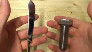 Turning a  BOLT into a really SHARP KNIFE  !