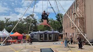 Alex and Anna Coffin Performing on the Trapeze at May the 4th Fest in Houma, La