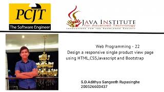 Web project Task 22 | 1st year | Semester 01 | Java Institute | Adithya Rupasinghe