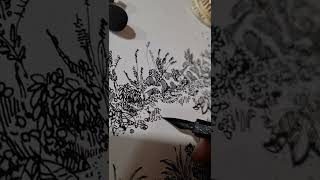 ASMR videos - This is my pen and the ink drawing it's a landscape design