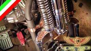 Assemblaggio della forcella springer Harley Davidson tutorial - ep3p2 Roma Custom Bike