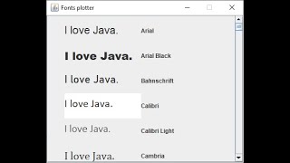 Show all available Fonts - Java [Tutorial]