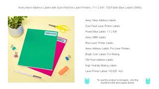 Avery Neon Address Labels with Sure Feed for Laser Printers, 1\