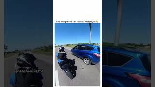 She thought she can outrun a motorcycle️ (Part 2) #bikelife #shorts #motorcycle