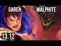 GAREN vs MALPHITE (TOP) | 2/1/7, 500+ games | KR Master | 13.12