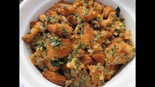 Thanksgiving Day STUFFING | How to make SAUSAGE HERB DRESSING / STUFFING Recipe demonstration