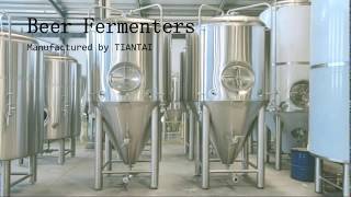 TIANTAI 2000L 20hl Jacketed Conical Beer Fermenters To France