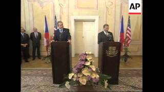 Presidents of US and Czech Republic give presser