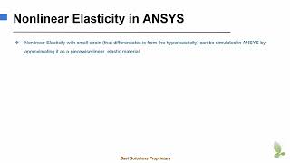Nonlinear Elasticity in ANSYS