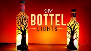 DIY Beautiful Bottle Lights for Christmas  | Easy To Make Bottle Lights - Craft Basket.