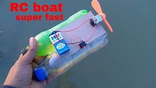 how to make an electric boat very easy and super fast ||RC boat ||plastic bottle simple  boat