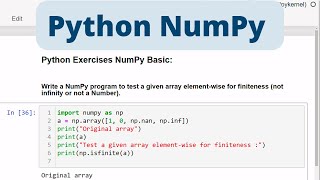 Python NumPy Exercises | NumPy Basic | NumPy: Array Object I Python Programming #education #stream