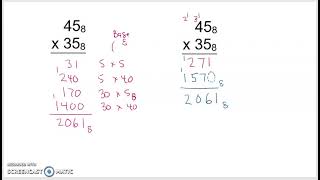 Other Base Multiplication Intermediate & Standard Algorithm