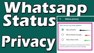 How To Use WhatsApp Status Privacy | My Contacts Except | Only Share With