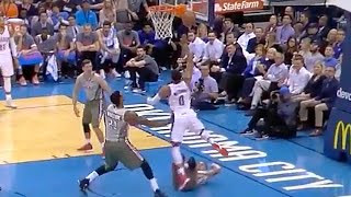 Russell Westbrook Almost Takes A Life Driving to Basket