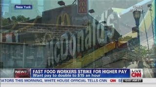 Fast food workers strike for higher pay