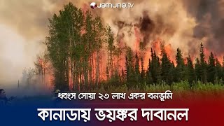 কানাডায় ভয়ঙ্কর দাবানল; যা নেভাতে কাজ করছেন ৩০০০ ফায়ার ব্রিগেড কর্মী | Canada Wildfire | Jamuna TV