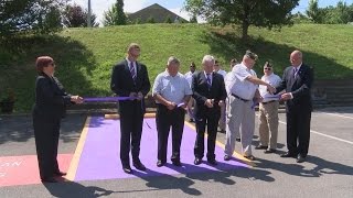 Two parking spots newly designated for combat wounded veterans at Tetrick Funeral Home