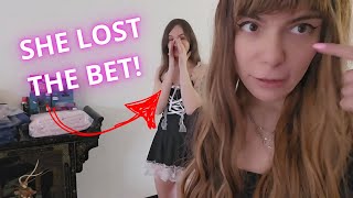 My sissy girlfriend lost a bet !!