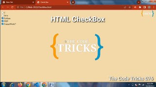 HTML Checkbox Tag (The Code Tricks 076) #coding #html #programmer #css @rprabash076 #rprabash076