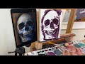 spooky skull paint along