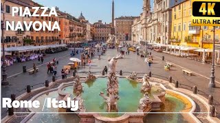 Piazza Navona Rome Walking Tour|Rome, Italy 🇮🇹,Treval Vlog,Best Place in the World,Vacation Ideas