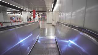 Austria, Vienna, Neubaugasse U-Bahn station, 2X escalator - going up to street level