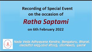 Ratha Saptami Event on 06th Feb. 2022