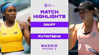 Coco Gauff vs. Yulia Putintseva | 2022 Madrid Round 2 | WTA Match Highlights