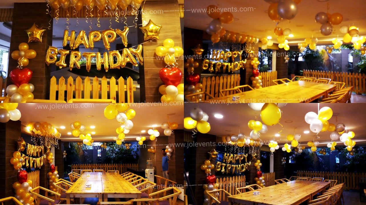 Birthday Surprise Decoration In Restaurant For Boyfriend, Balloon ...