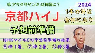 【京都ハイジャンプ】（外 アサクサゲンキ は何枠に？）予想前準備データ（NHKマイルCは⑧枠 1着、⑦枠 2着、③枠3着でした！）「京都ハイジャンプ2024　予想前準備」