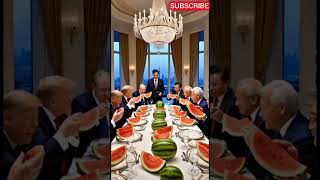 Leaders Trump, Putin, Kim Jom are \u0026 More eating watermelon #ai #technology #putin #trump #shorts.