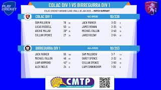 Colac Div 1 v Birregurra Div 1