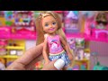 barbie and chelsea go shopping toy store candy shop u0026 school supplies