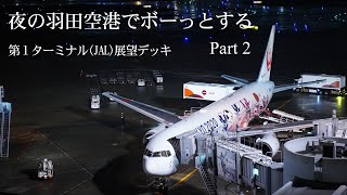 夜の羽田空港でボーっとする Part2 (東京都) | 羽田空港第1ターミナル(JAL)展望デッキ