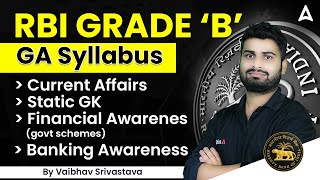 RBI Grade B GA Syllabus, Current Affairs, Static GK, Financial Awareness (Govt Schemes)