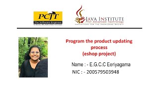 Web Project Task 14 | eshop web application | Java Institute | 1st Year | E.G.C.C Eeriyagama