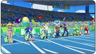 Mario & Sonic at the Rio 2016 Olympic Games (Wii U) - All Characters 100m Gameplay