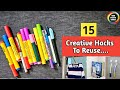 15 Creative Hacks to reuse Your Old Marker pens| Best out of waste ideas using Marker pens | crafts