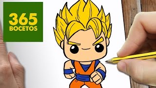 COMO DIBUJAR GOKU KAWAII PASO A PASO - Dibujos kawaii faciles - How to draw a Goku