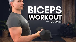20 MIN BICEP WORKOUT at Home with DUMBBELLS
