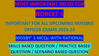 AIIMS /NORCET 5 MOST IMPORTANT MCQs FOR UPCOMING EXAMS 2023-24|aiims preparationstrategy| mosbys # 2