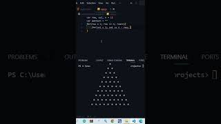 Pyramid Shape | Triangle Star pattern in JavaScript