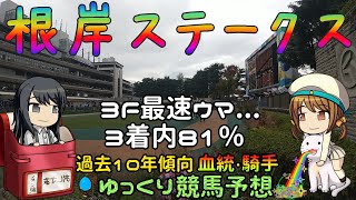 激荒れ！【2023年根岸ステークスゆっくり競馬予想】過去10年30頭の過去傾向・血統・騎手・脚質からのゆっくり解説です。先週の実戦結果も。