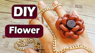 How to Make Flower // Make Leather Rose // How Make Flower Ring