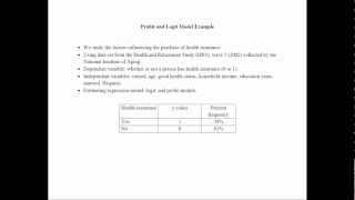 Probit and Logit Models Example