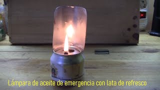 FREE LIGHT!!! 💲 How to make a soda can emergency oil lamp (english subtitles)