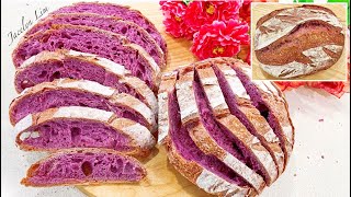 Purple Sweet Potato Sourdough Bread 紫薯欧包 天然酵母面包 酸种 老面 酵母 天然酵种 [Eng Sub 中文字幕]